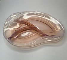 Vintage Fostoria  Coral Sand/Opalized Pink Divided Relish Tray 12"