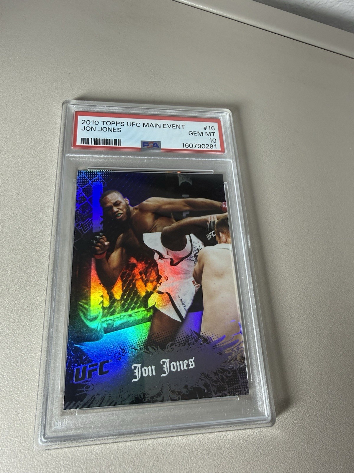 Jon Jones 2010 Topps UFC Main Event #16 PSA 10 GEM MT view 9