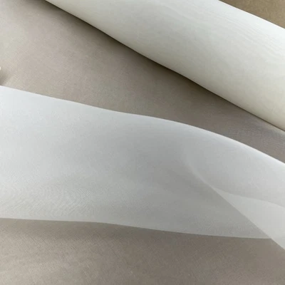 100% Silk Organza Fabric/ 52” Width /ivory color / Sold by the yard