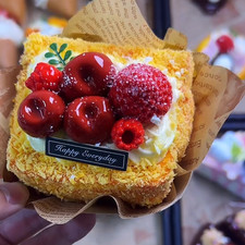 Realistic Cherry Toast Cake Taba Squishy Jumbo Slow Rise Fidget Toys