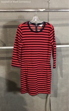 Gap Women's Red Navy Blue Striped Knit Sheath Mini Dress Full Back Zip Sz S NWT