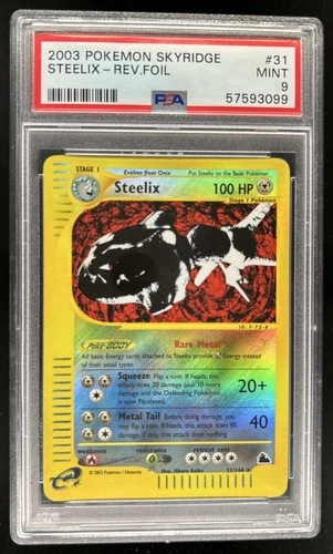 2003 Pokemon Skyridge Steelix Reverse Holo #31/144 PSA 9