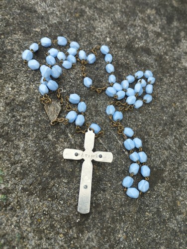 BEAUTIFUL CATHOLIC ROSARY WITH CRUCIFIX, BLUE BEADS. FATIMA - Picture 13 of 24