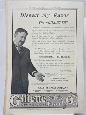 Theatre Magazine Gillette Sicherheitsrasierer & Lord & Taylor Socken Anzeige