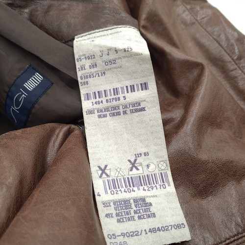 Hugo Boss Brown Leather Jacket Breathable Casual Mens Bt4 Size 52 - Picture 6 of 9