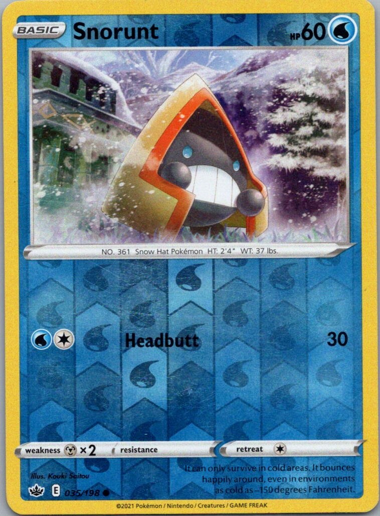 Pokemon TCG Snorunt 35/198 Chilling Reign Rev Holo LP