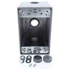 TayMac 5385-0 Gray Weatherproof Aluminum 1Gang 2-5/8" Deep 1/2" Threaded WallBox