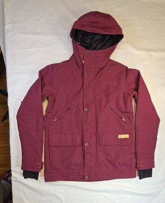 BURTON DRYRIDE SKI SNOWBOARD HOODED JACKET WOMEN'S Maroon SIZE LARGE