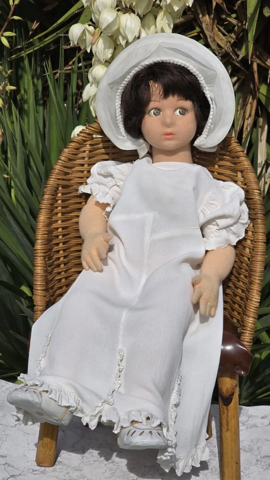 Muñeca de tela Lenci grande vintage rara 65 cm cuerpo sentado suave hecha en Italia etiquetada Foto 3 de 4
