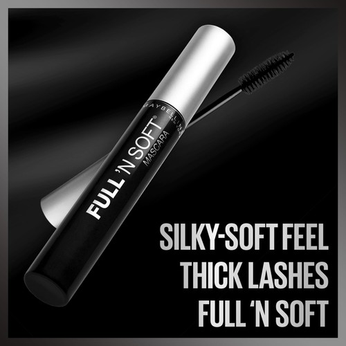Maybelline New York Full 'N Soft Washable Mascara, Very Black, 1 Count - Picture 3 of 7