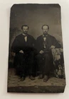 Civil War Era Tintype Photograph Two Men Seated Beards Original Iron Plate