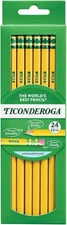 Ticonderoga Wood-Cased Pencils, Unsharpened, 2 HB Soft, Yellow, 48 Count