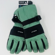 HURLEY Insulated Green Black Ski Snowboard Winter Snow Gloves Mens Size L/XL