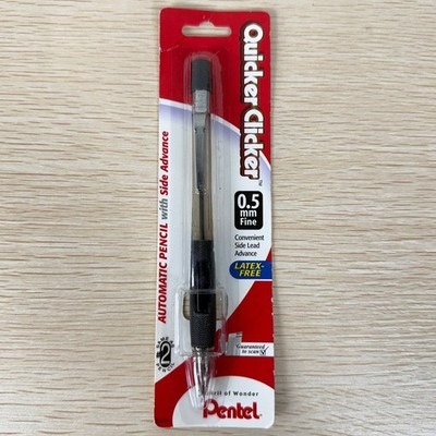 Vintage Pentel Quicker Clicker 0.5 mm Fine Automatic Pencil Black Clear New 