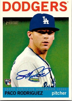 2013 Topps Heritage PACO RODRIGUEZ Los Angeles Dodgers ROOKIE AUTO MINT!