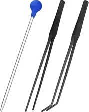 3 Pieces Axolotl Tank Accessories, Extra Long Tweezers for Aquarium, Coral Feede