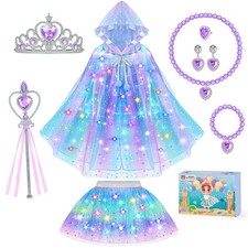 Princess Dress Up for Girls, Unicorn Light up Cape Standard, Purple