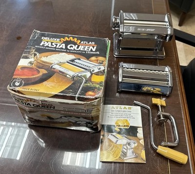 Deluxe Atlas Pasta Queen Maker Machine Marcato Himark #15-4590 Italy Gently Used