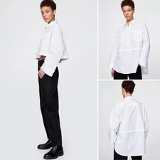 NWT Gap x HFR Convertible Shirt by A. Potts XS/S Small Optic White Cotton Poplin