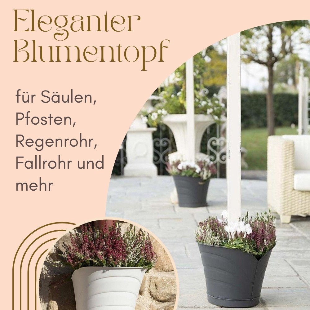 Blumentopf für Regenrohr Fallrohr Blumentopf Pflanzengefäß Regenrinne Säulentopf