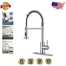 Chrome Kitchen Faucet Pull Down Sprayer - Stainless Steel, 360 Swivel, Lead-...