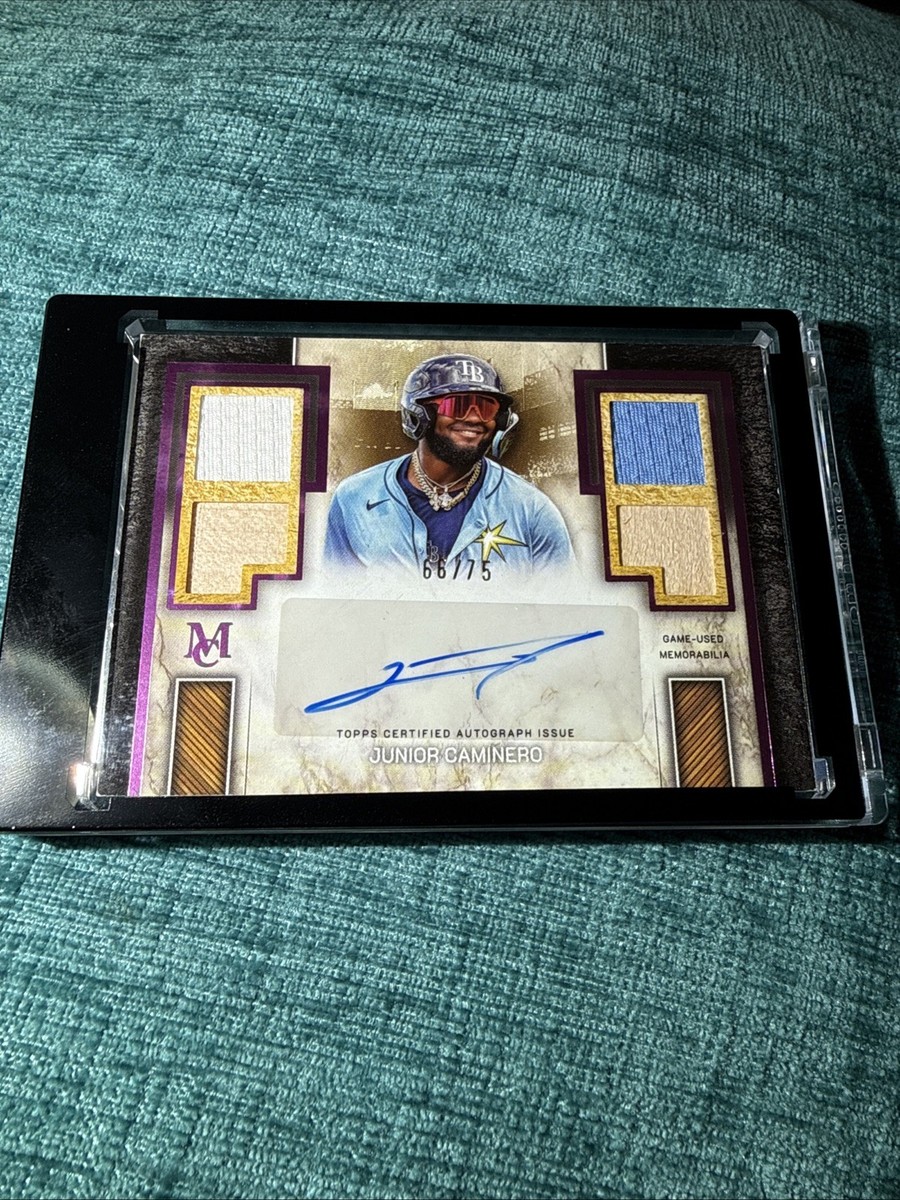 2025 Topps Museum Junior Caminero Signature Swatches Quad Relic
