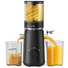 Juicer Machines, TUUMIIST Cold Press Juicer with 5.3" Extra Large 5.3’‘ Black