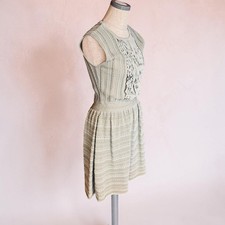 Valentino One Piece Dress Knee Length Sleeveless Frills Olive Green Size S