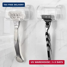 LUEXBOX 2 Pack Razor Holder with Cover for Shower Wall, Self Adhesive Razor Stan