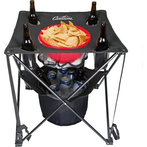All-in-One Tailgating Table Collapsible Folding Camping Table W/Insulated Cooler - Picture 3 of 9