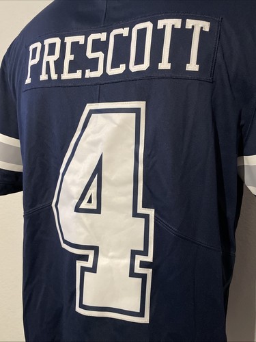 Nike On Field NFL Dallas Cowboys DAK PRESCOTT #4 maglia blu navy cucita uomo taglia L - Foto 2 di 15