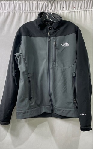 The North Face Gray Black Long Sleeve Front Pockets Full-Zip Jacket Size M
