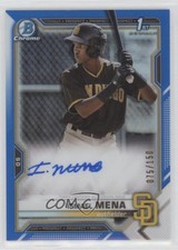 2021 Bowman Chrome Prospects Blue Refractor 75/150 Ismael Mena #CPA-IM Auto 11s9