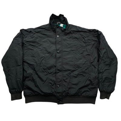 Vintage 90s Nike Gray Tag Fleece Lined Nylon Jacket Mens Large Black Green Venus