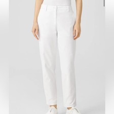 NWT Eileen Fisher Cotton Hemp Stretch Tapered Ankle Pant Sz 8