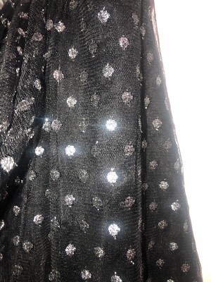Victoria's Secret Sexy Little Thing Sheer Black Silver Polka Dot