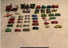 Vintage Metal and plastic Toy Cars,Trailers,Train,Etc., Lot of 47
