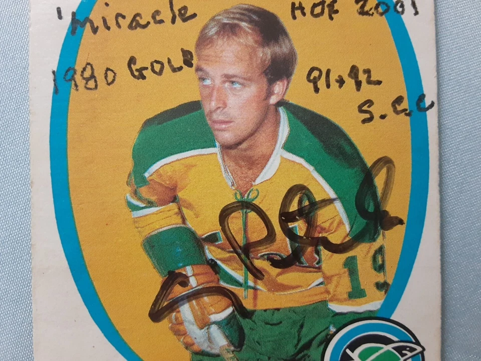 ☆SIGNED CRAIG PATRICK (RC)☆ 1971-72 Topps #184 ☆4 INSCRIPTIONS ☆ VGEX - Image 4 of 4