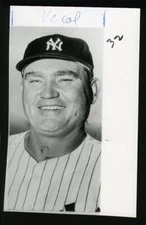 1953 New York Yankees JOHNNY MIZE Vintage Wire Photo HOF