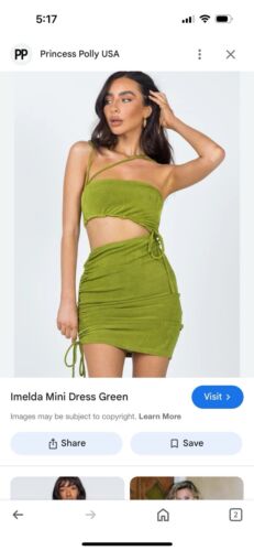 Prinzessin Polly Damen grün Träger ausgeschnitten Minikleid in Größe US 0 Y2K Club - Bild 6 von 6