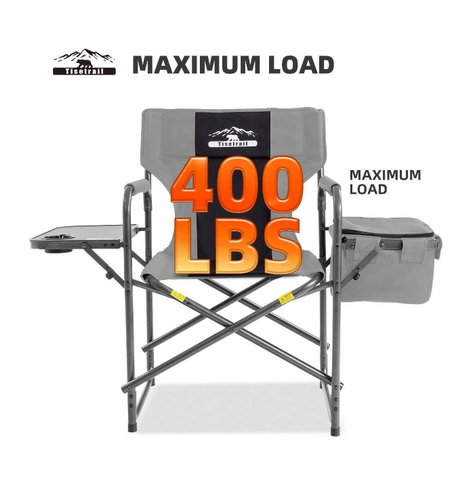 Folding Camping Chair Portable Director Chair w/Cooler Bag and Side Tray,400lbs - Picture 5 of 6