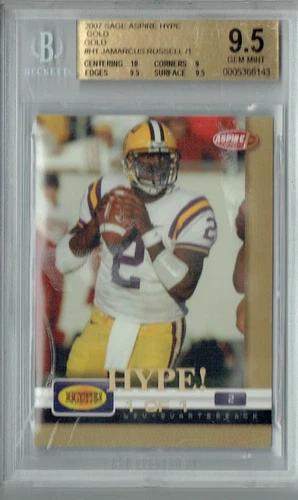 BGS 9.5 Jamarcus Russell 2007 Sage Aspire Hype #H1 Rookie Card Gold Gold 1/1