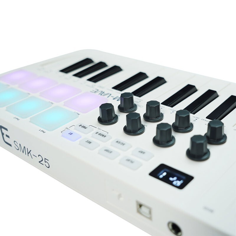 M-VAVE SMK-25 White 25 Key MIDI Keyboard Controller for