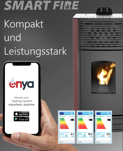 Pellet Oven Pellet Heating Enya 8 - 12 Kw Wlan-Ready Makers + Bio-Holzpellets - Picture 7 of 30