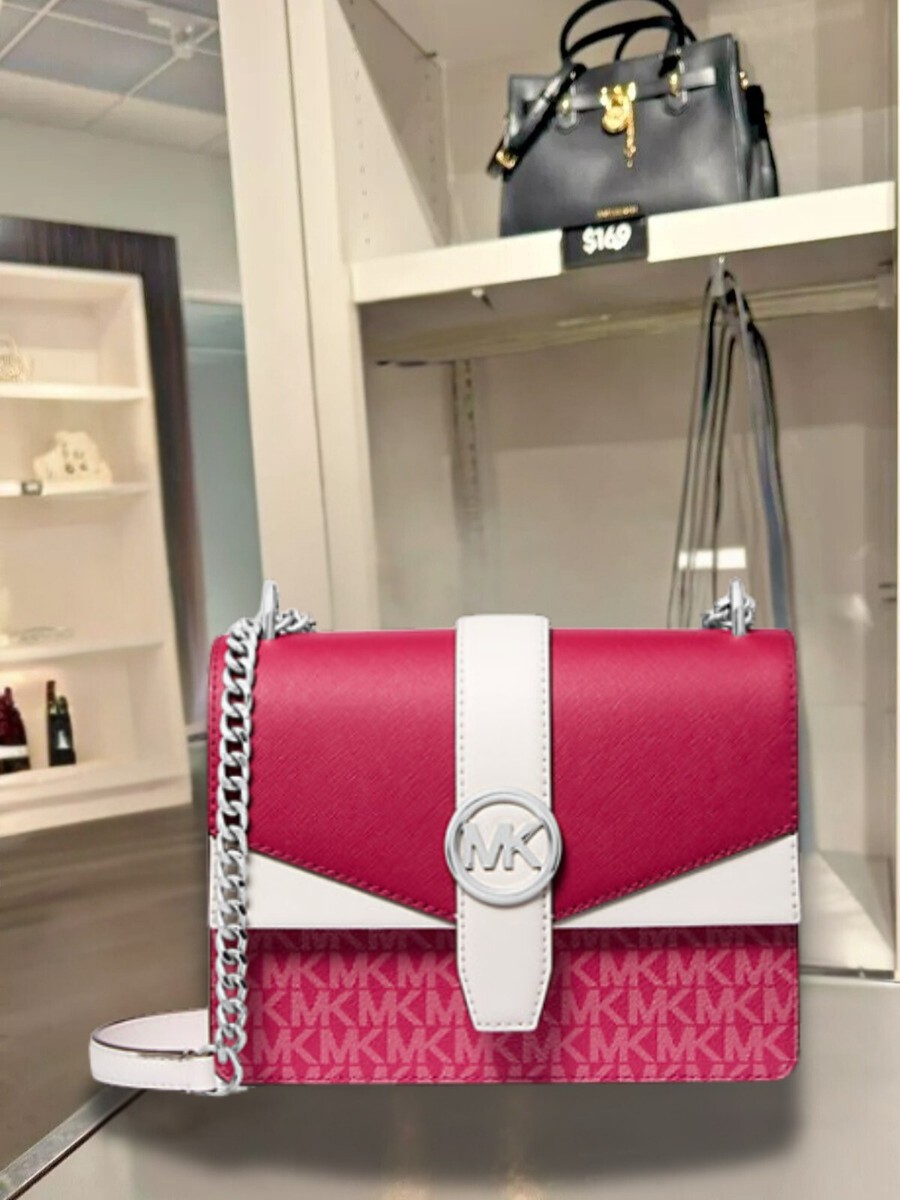 Michael Kors Greenwich Small Handbag Crossbody Bag Dark Raspberry