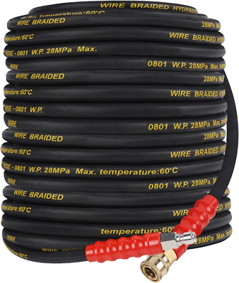 #ad #ad 50FT with 3 8 Inch Pressure Washer Hose Quick Connect High Tensile Wire Braide $63.23
