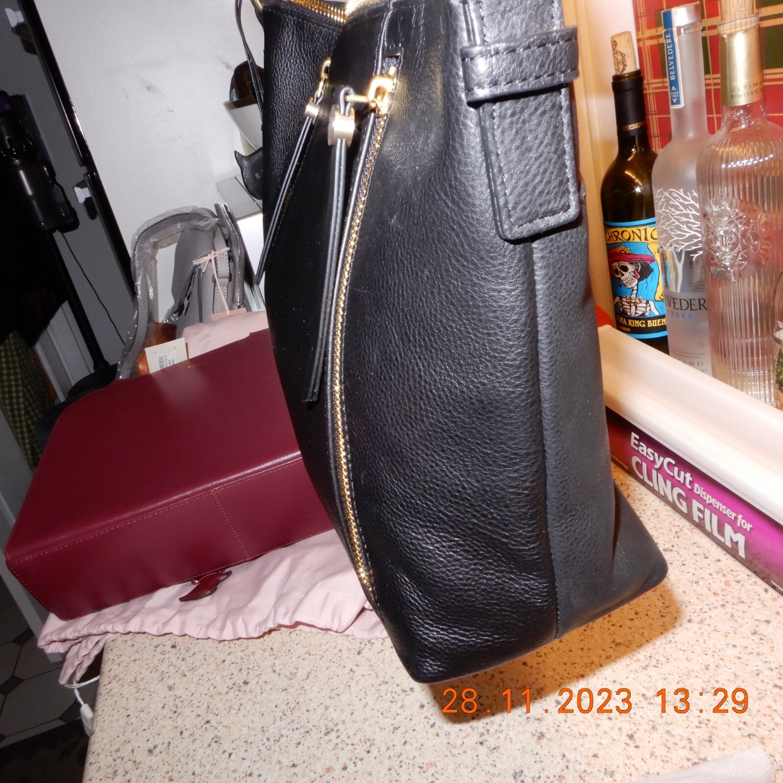 Radley Fountain Road Shoulder Bag Black Medium Multiway Handbag Leather