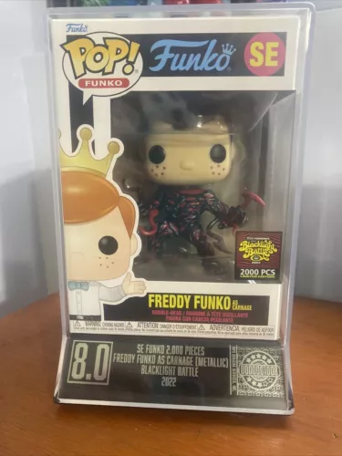 Rare Freddy Funko As Carnage Black light Battle 2022 Limited Piece 2000 Graded 8