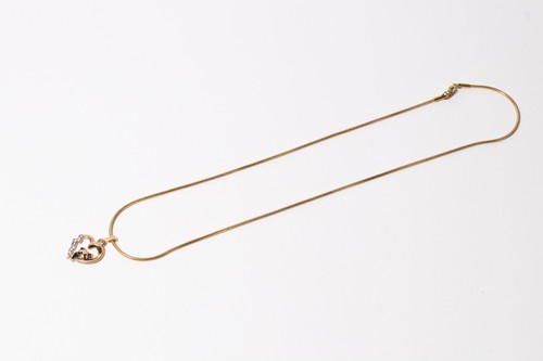 Cadena Estilo Serpiente Corazón Con Oso Y Diamantes De Imitación Inoxidable - Imagen 2 de 5