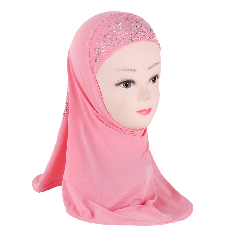 現品限り一斉値下げ! Girls Muslim Kids 3 for Stretch Scarf Head Hijab Rhinestone Clothing
